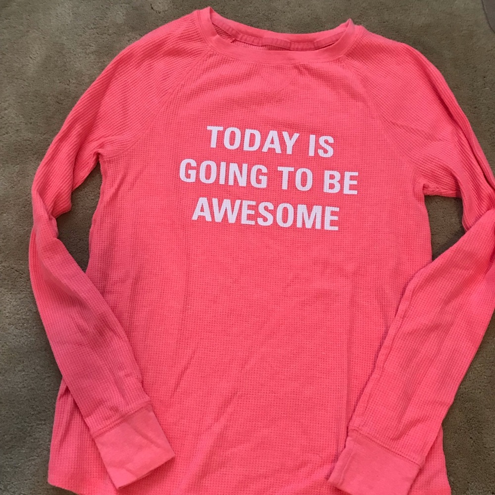 Graphic long sleeve pajamas top